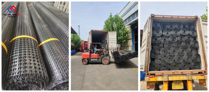 내밀린 폴리프로필렌 플라스틱 Geogrid 토양 보강 축이 둘 있는 Geogrid